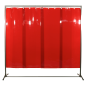 Preview: Stellwand Schutzwand VIPER 2000 mit Lamellenvorhang aus 570 x 1,0 mm Lamellen Orange